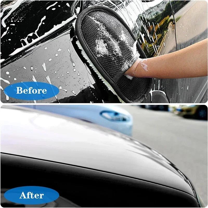 Car Cleaning Sponge Glove Car Polishing Washing Mitt Gloves Microfibre Wash for