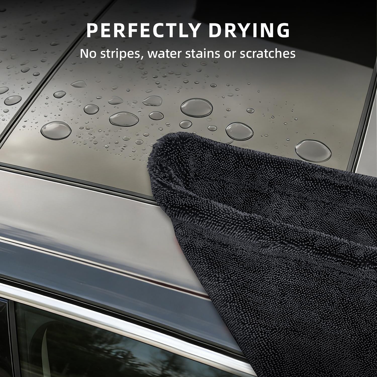24″ x 36″ Twisted-Loop Car Drying Towel, 1500GSM Microfiber Cleaning Cloth fo…