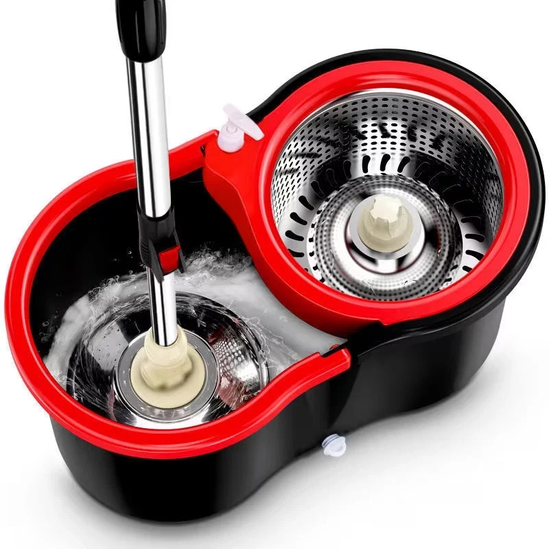 360° Spin Mop and Bucket with Wringer Set Spinning Mop System 3 Mop Refill