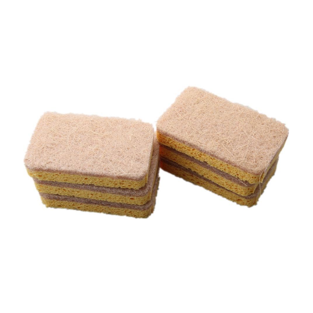 ST 6PACK Natural Scrub Sponge Scouring Pad Sisal Plant Based Sponge Scrubber