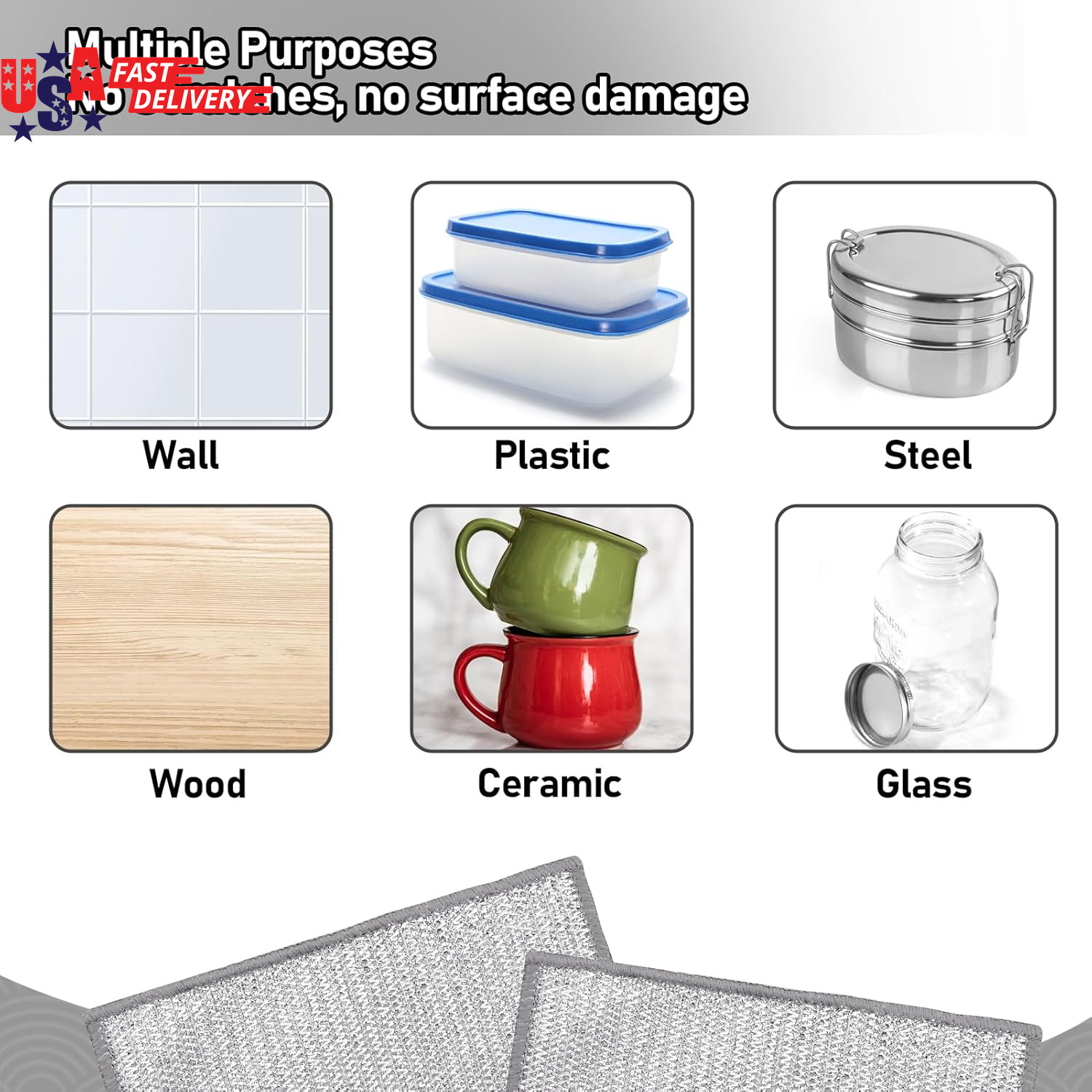 8 Pcs Multipurpose Wire Dishwashing Rags,New Upgrade Non Scratch Wire Dishcloth,