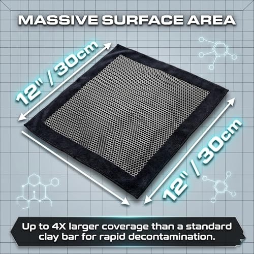 NADUSEP Clay Towel for Auto Detailing – Synthetic Clay Bar Towel 12” x 12” –