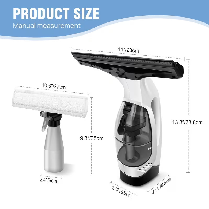 Cordless Window Cleaner Vacuum Squeegee Glass Wiper Multisurface Adjustable New