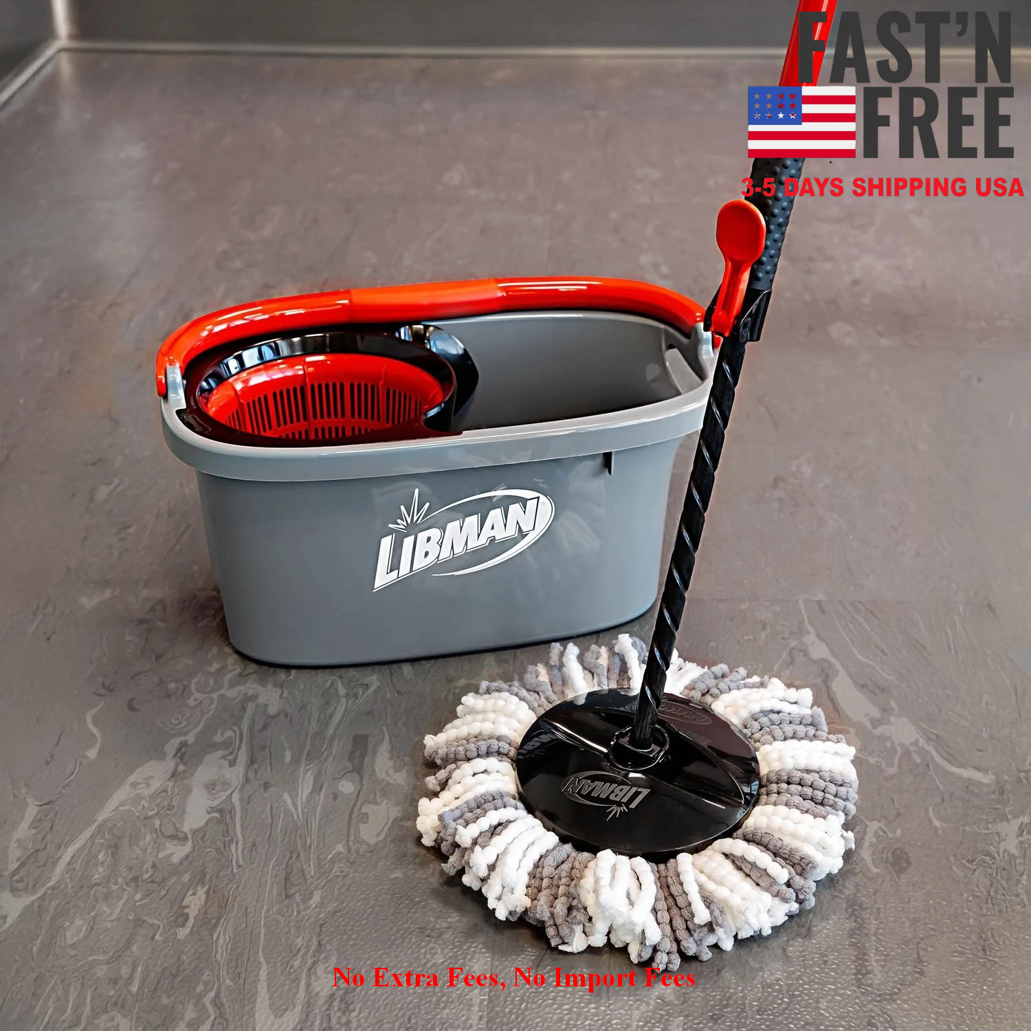Libman Microfiber Spin Mop System High Power Professional Grade Floor Mop, NEW