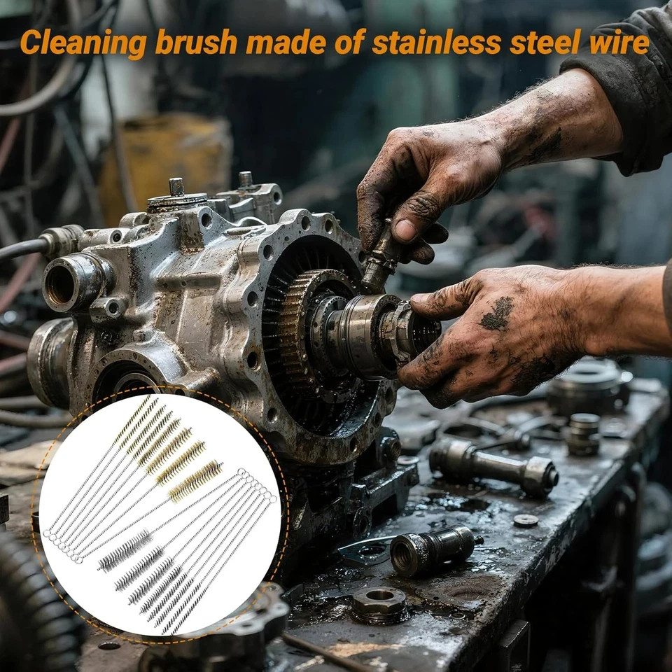 16Pcs Tube Cleaning Brush,Brass Stainless Steel Engine Cleaning Brushes,12 Inch