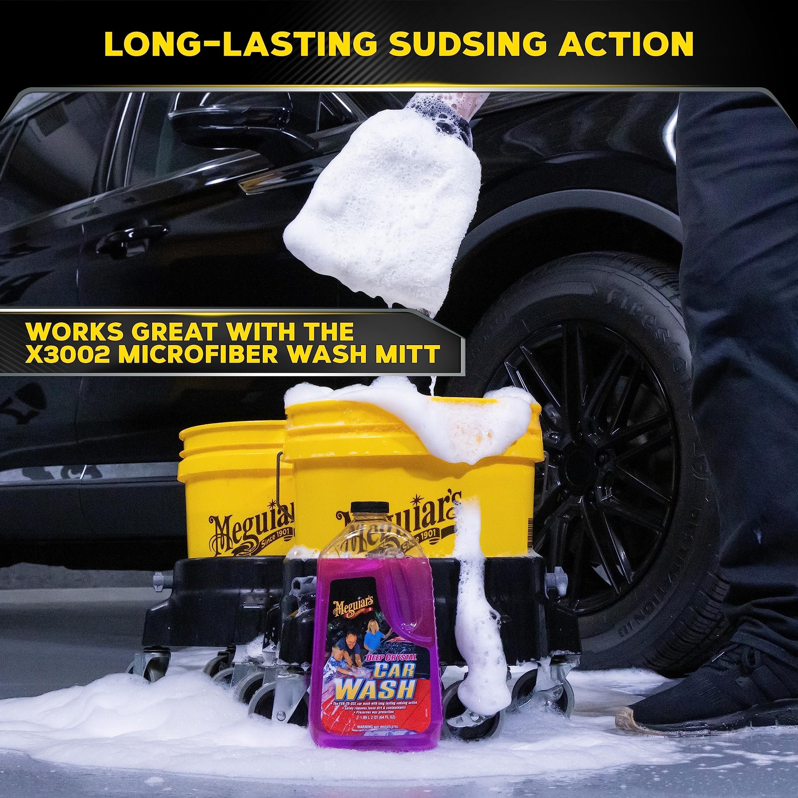 Meguiar’s Deep Crystal Car Wash – 64 Fl Oz (Pack of 1), Black