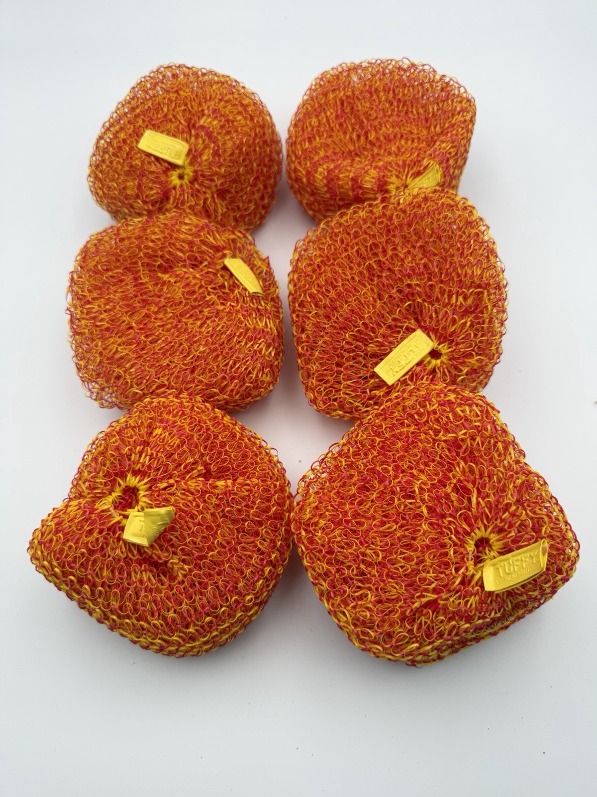 SOS Tuffy Dishwashing Pads 6 Pack Orange Yellow Discontinued NWOT USA (Read)
