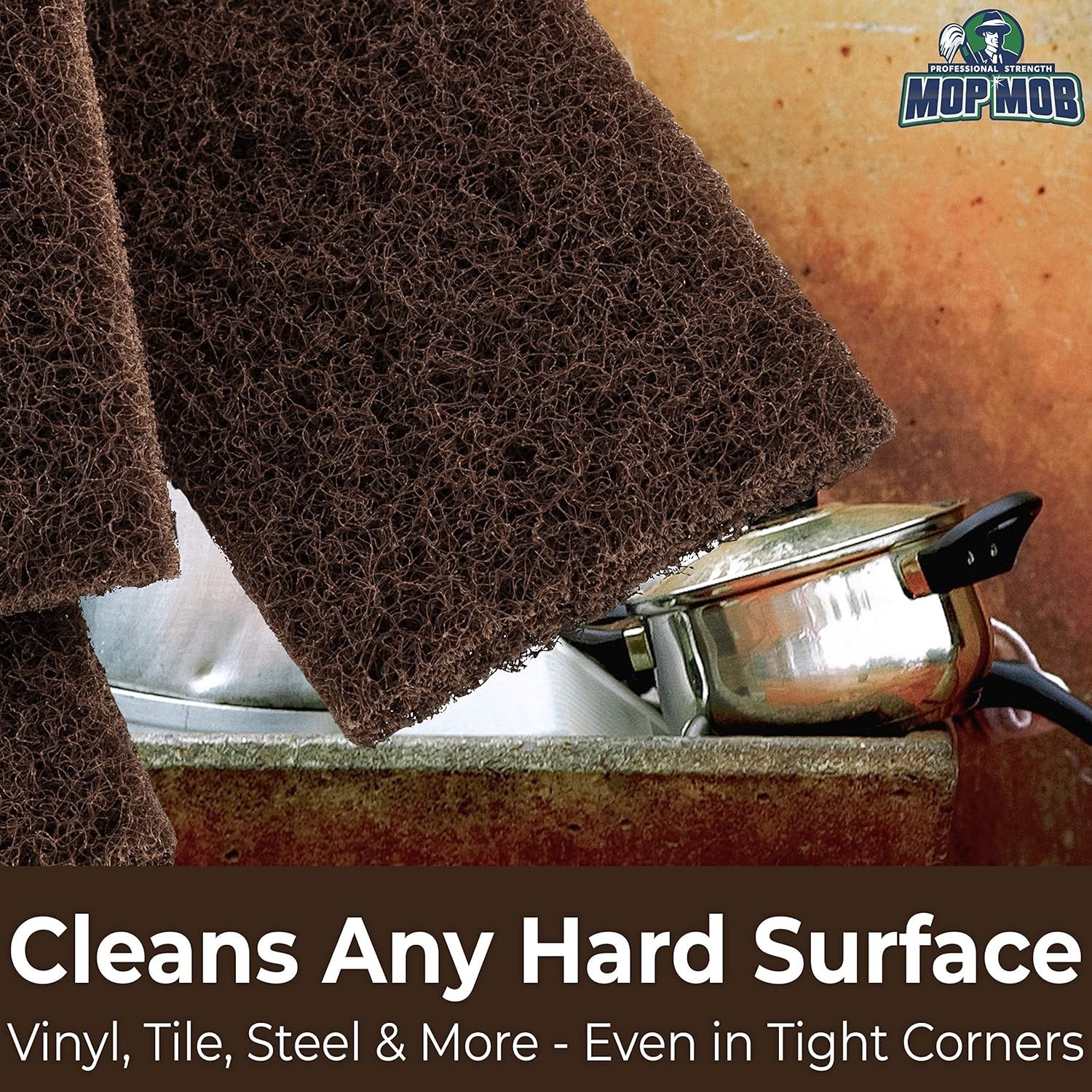 10×4.5in Heavy Duty Scouring Pads – Durable Nylon for Kitchens and Bathrooms