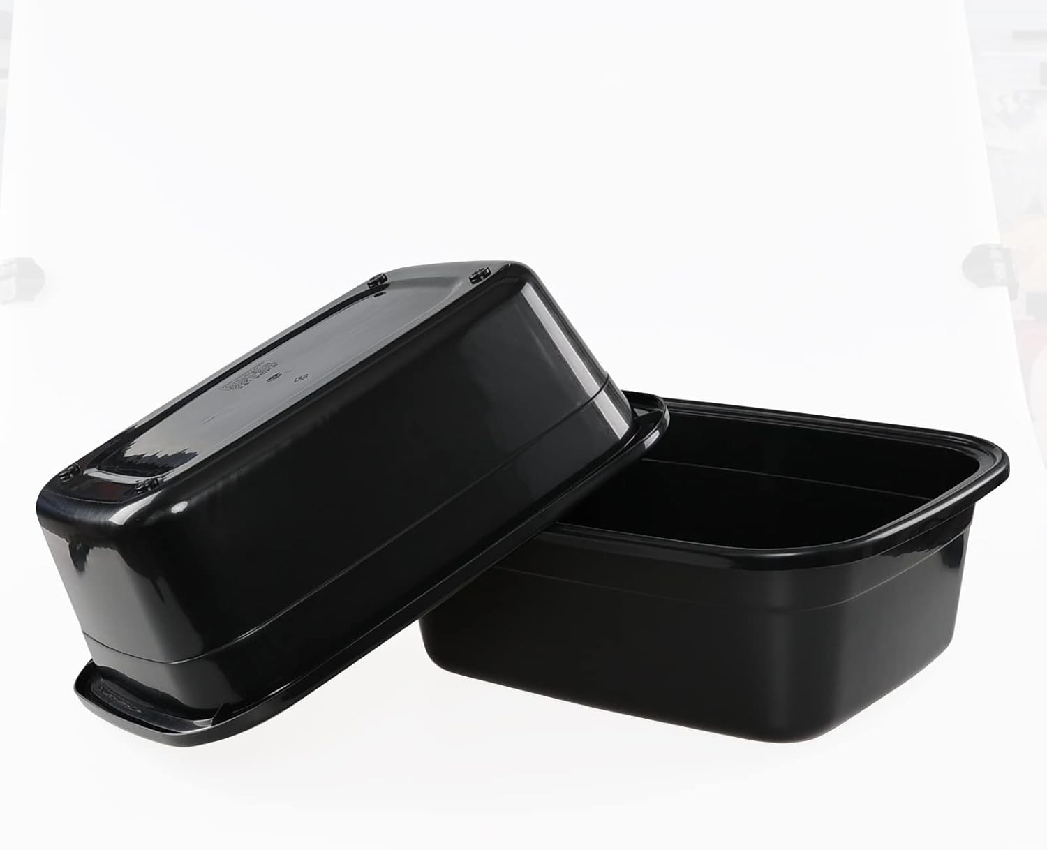 2 Pack 18 Quart Plastic Washing Basin Tub, Black Rectangle Dish Pan