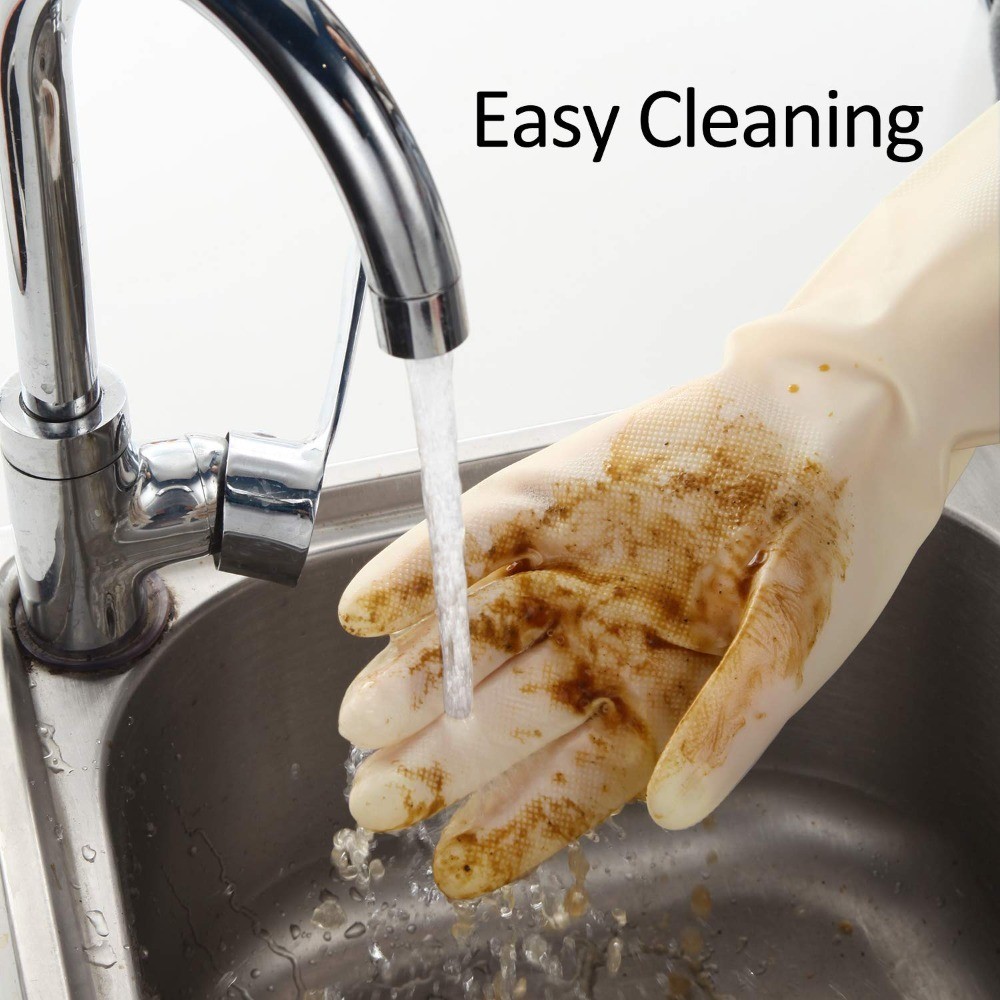 Nitrile Cleaning Gloves, Heavy Duty Dishwashing Gloves, Reusable Medium Gloves
