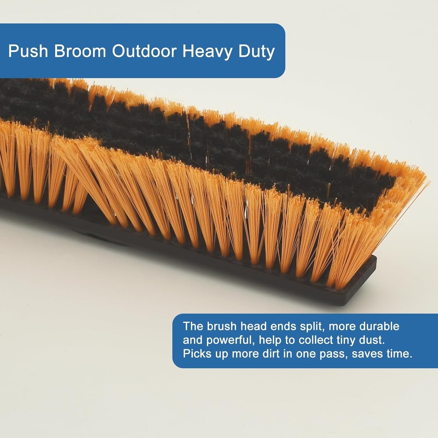 Heavy Duty 18 Inch Push Broom for Outdoor & Indoor Use, 60 Inch Long Handle for