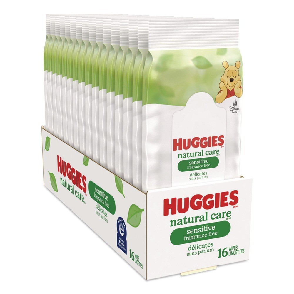 0 40706 6.6″ x 6.86″ Natural Care Sensitive Baby Wipes – Unscented (16/PK) New