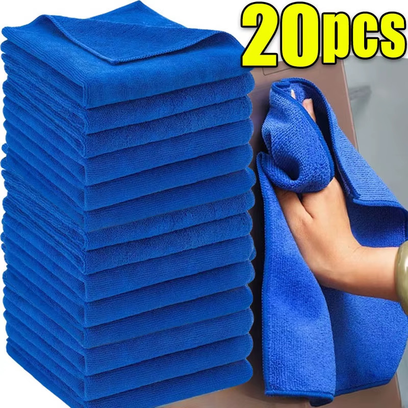 1-20Pcs Microfiber Towels Car Wash Drying Cloth Towel Household Cleaning Cloths