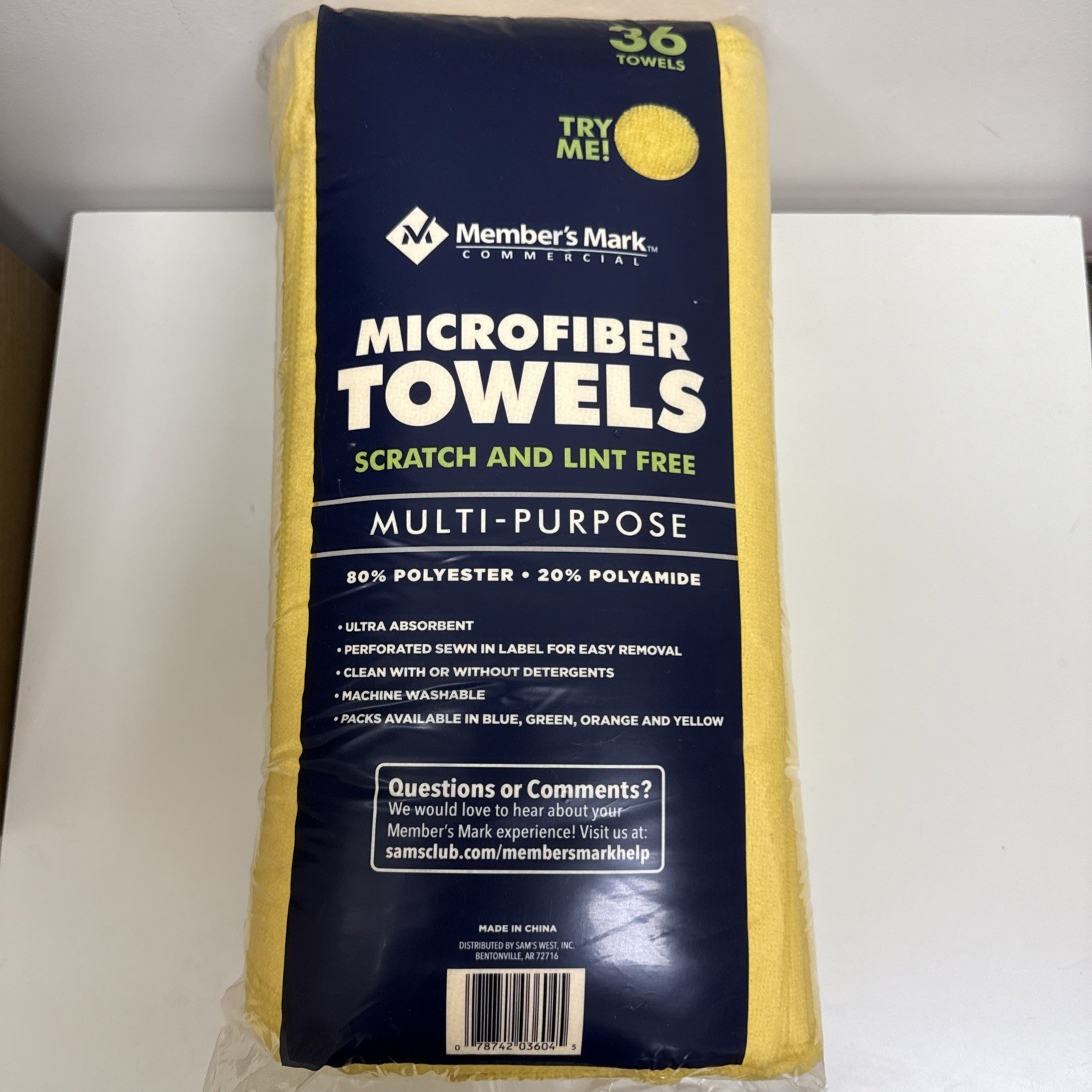 Member’s Mark 16 X 16 Microfiber Towels, 36 Count (yellow)