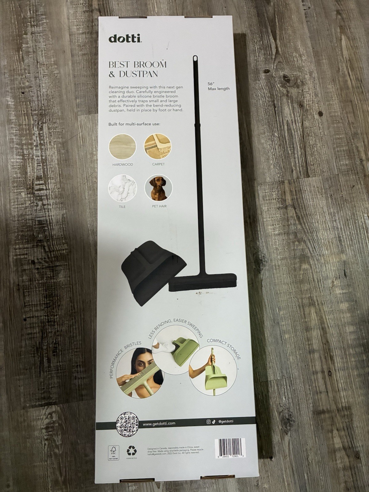 Dotti Best Broom And Dustpan Sage Black
