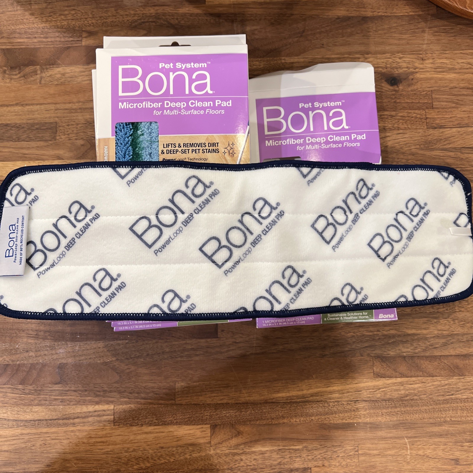 Lot Of 5 BONA Microfiber Cleaning Pad Multi-Surface Floors Reusable Washable