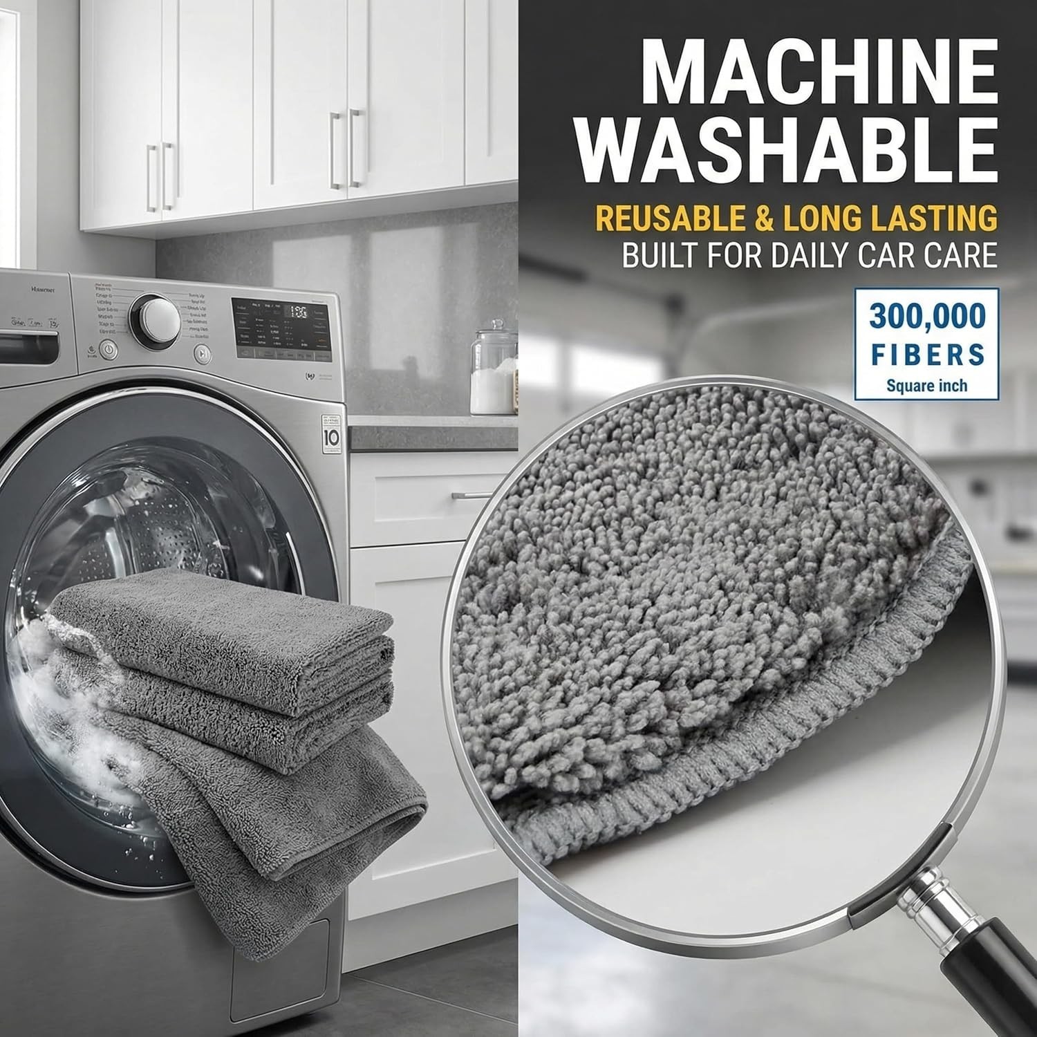 2 Pack Professional Large Microfiber Car Drying Towels (31″ x 24″), Scratch Free
