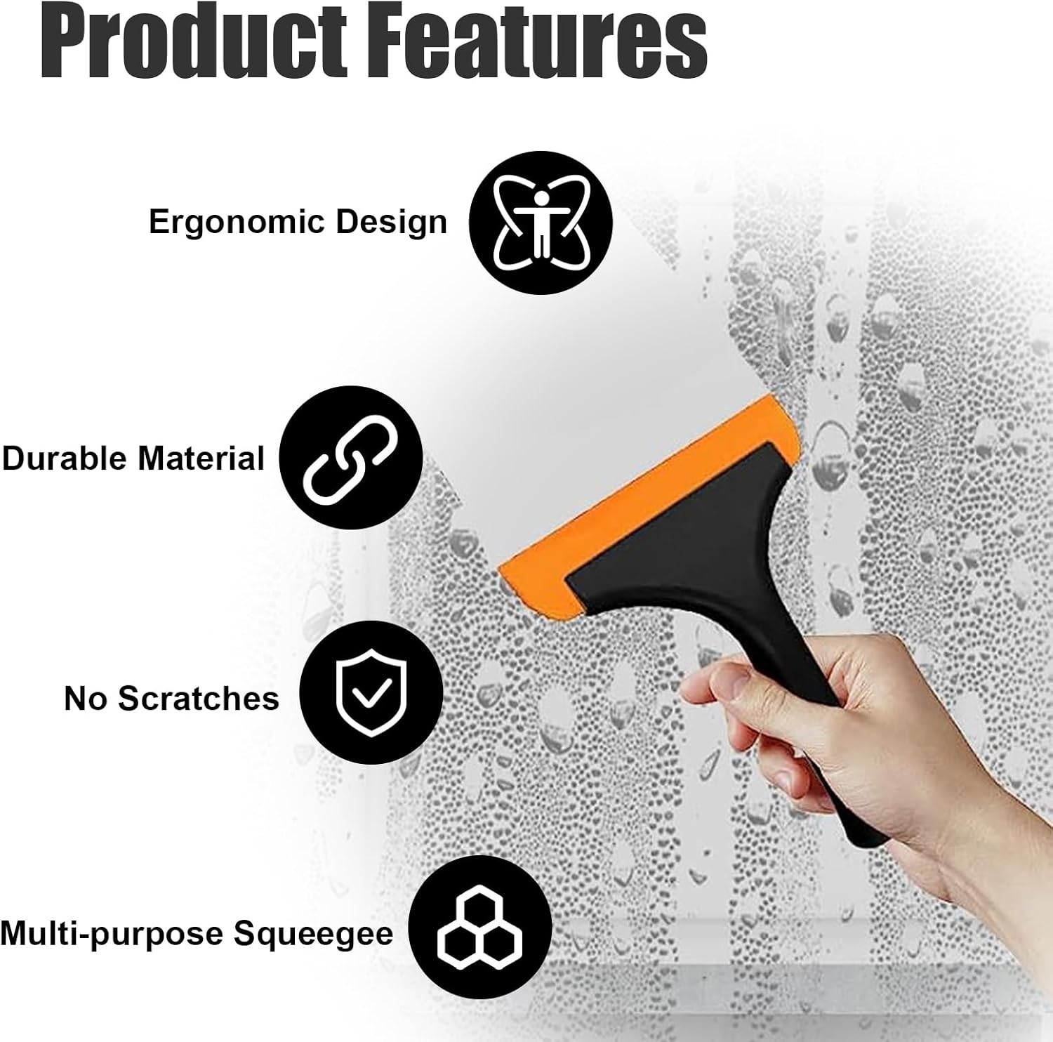 Small Silicone Window Squeegee, Car Windshield Water Blade Squeegee, Multifun…