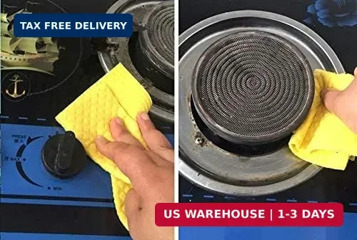 Reusable Cleaning Cellulose Sponge Cloths Absorbent Wipes Clean Kitchen Car Dish