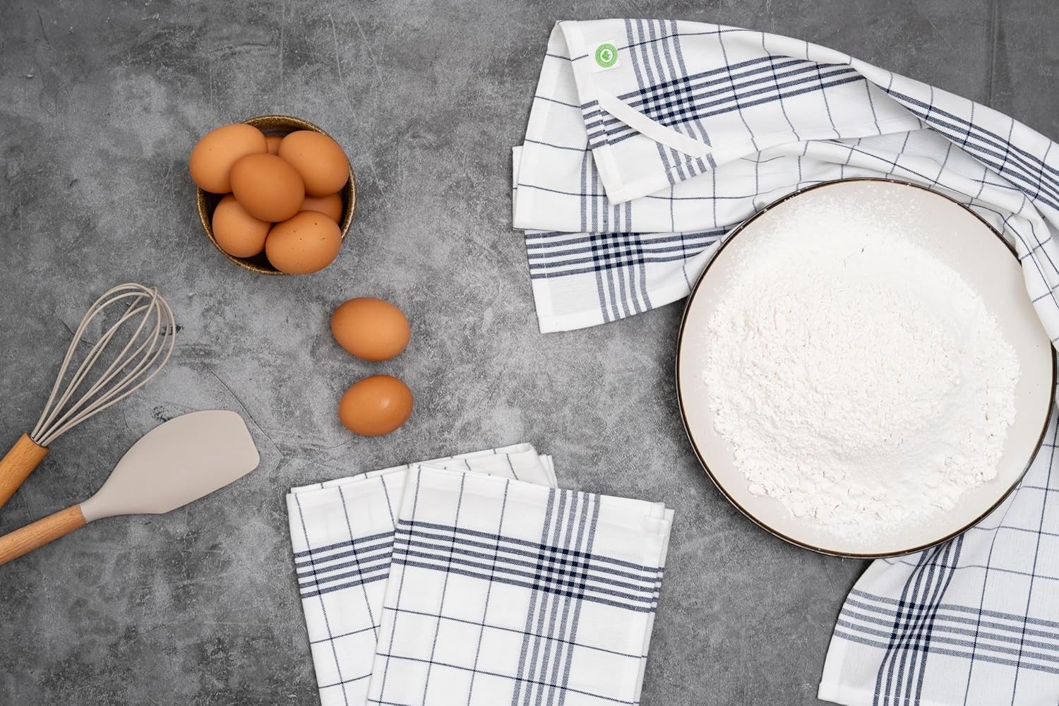 Organic Cotton Tea Towels for Baking Sourdough Bread, Rolls and Cakes – 100%