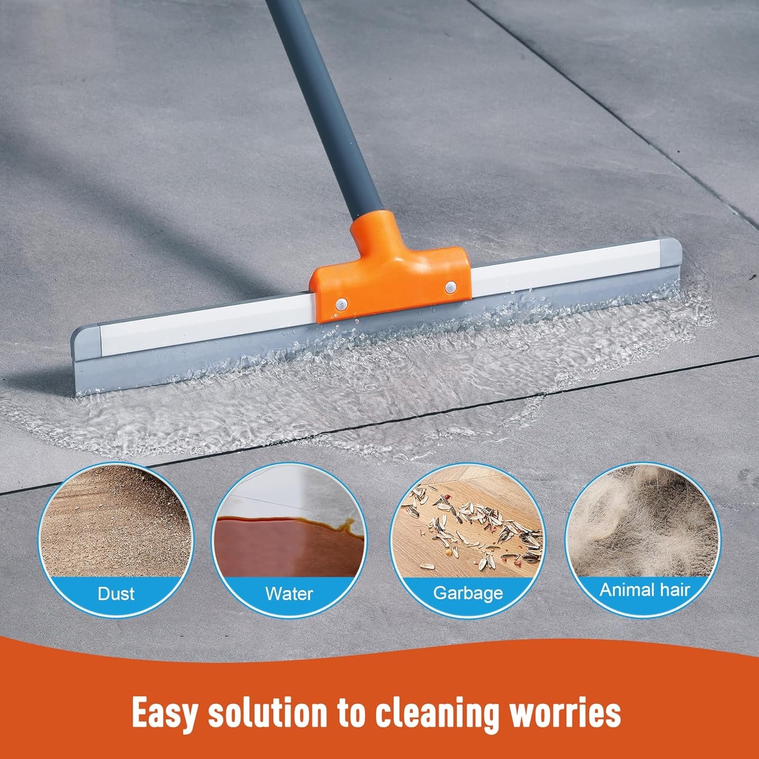 Rubber Floor Squeegee for Concrete Floor, Tile Floor, Metal Aluminium Heavy Duty