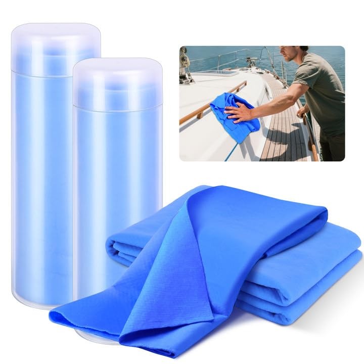 2 Pack Shammy Towel 26×17 Inch Absorber Chamois Cloth for Car Drying Window Boat
