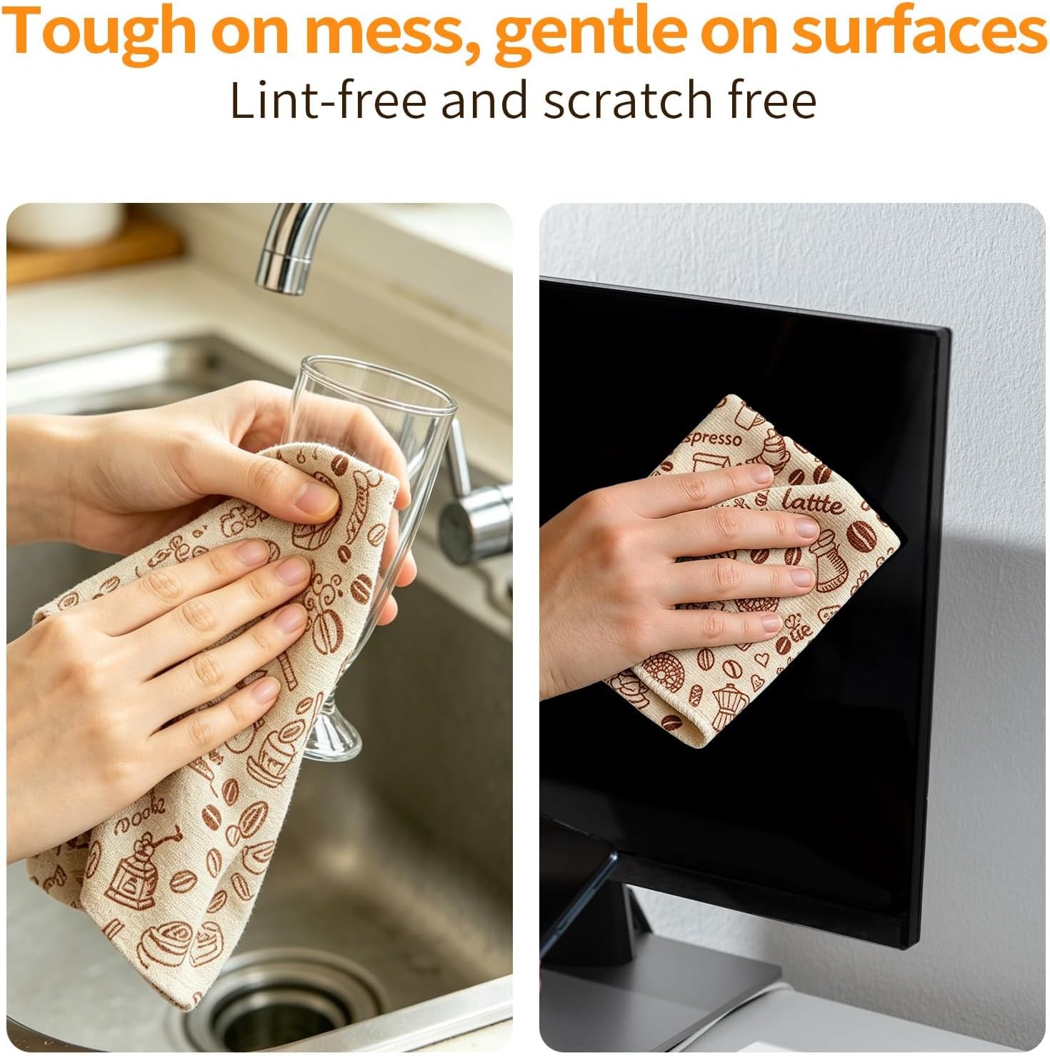 Microfiber Cleaning Cloth Roll, 50 Tear-Away Sheets, Reusable & Washable,