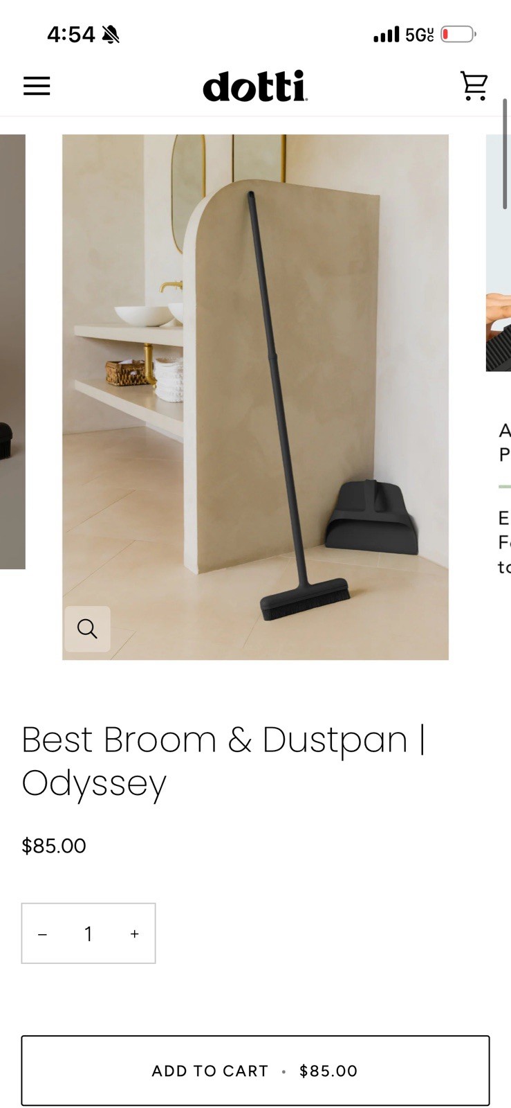 Dotti Best Broom And Dustpan Sage Black
