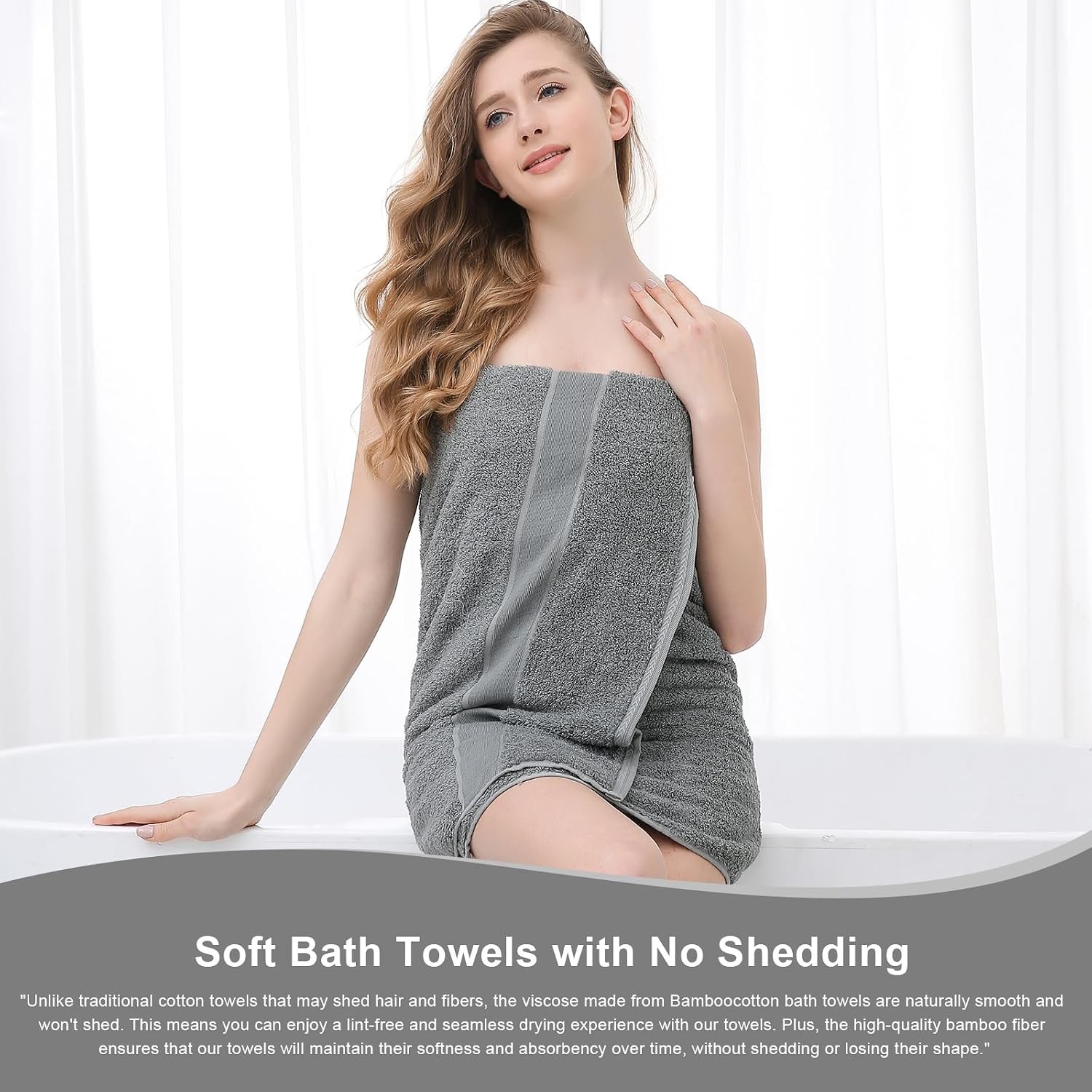 Bath Towels, 27x54inch – Natural, Ultra Absorbent Towels for Bathroom, Travel,