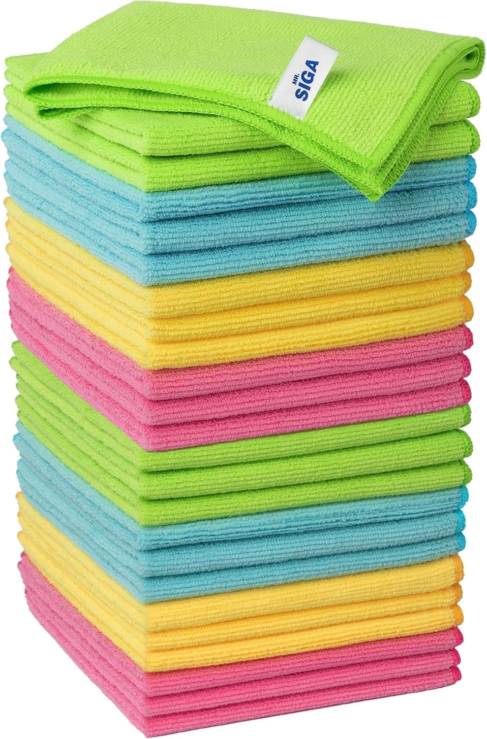 24 Pack Microfiber Cleaning Cloths Streak Free Reusable Towels Color Coded