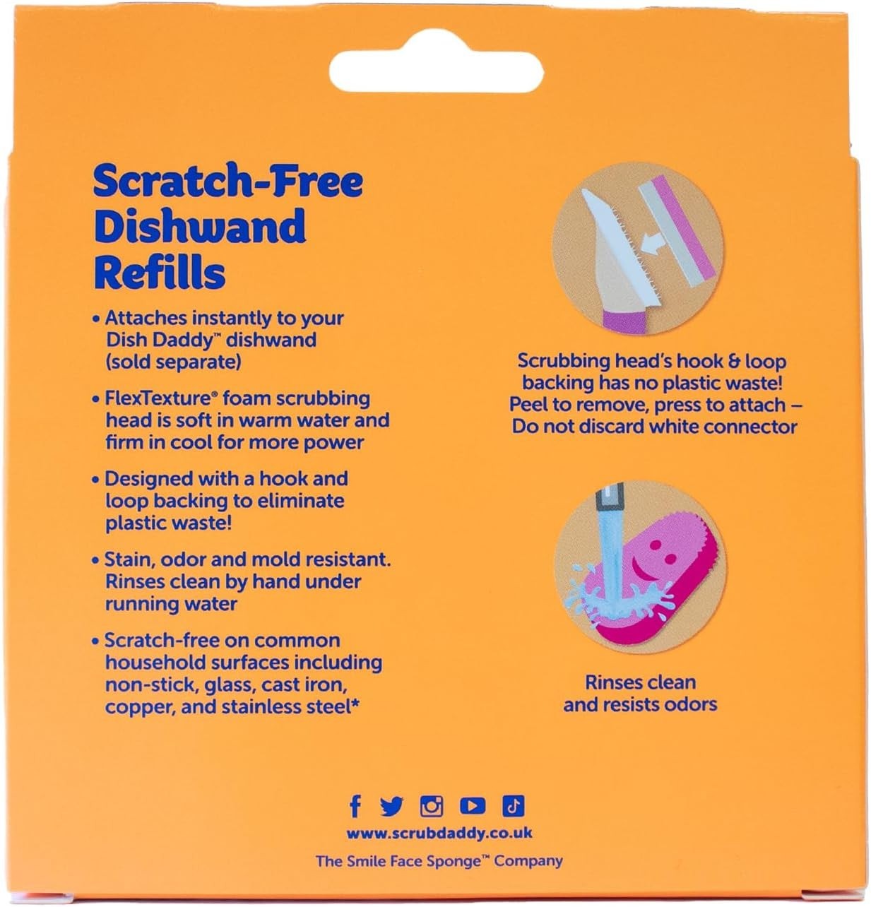 Dish Wand Scrubbing Brush Replacement Heads Pink 2 Pack Soap Dispensing Sponge