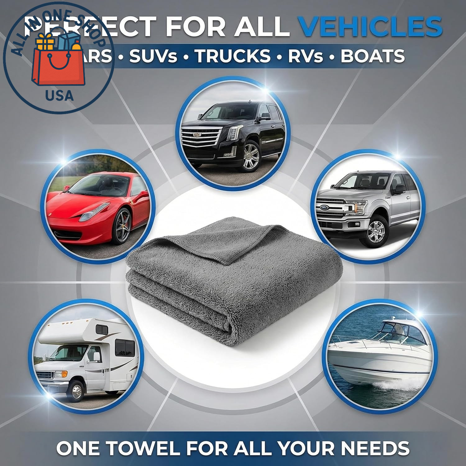 Large Microfiber Car Drying Towels, Scratch & Lint Free, Professional 2-Pack