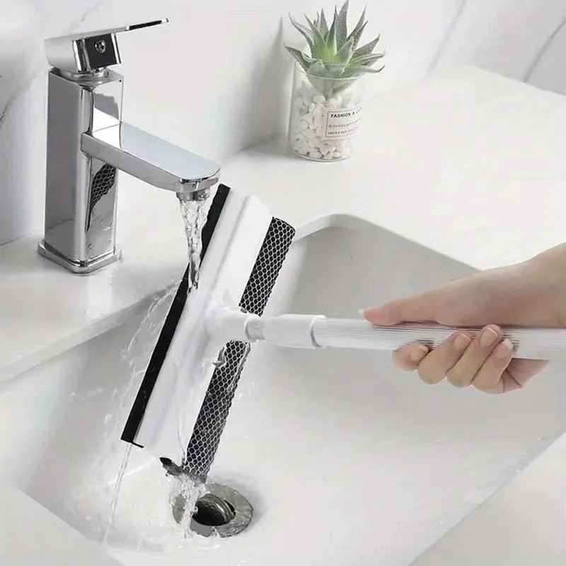 Extendable Window Squeegee Cleaner 32″ Long Handle 2-in-1 Car Glass CleaningTool