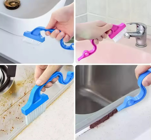 2-in-1 Windows Gap Cleaning Brush & Flat Shovel Household Tool for Kitchen, Bath