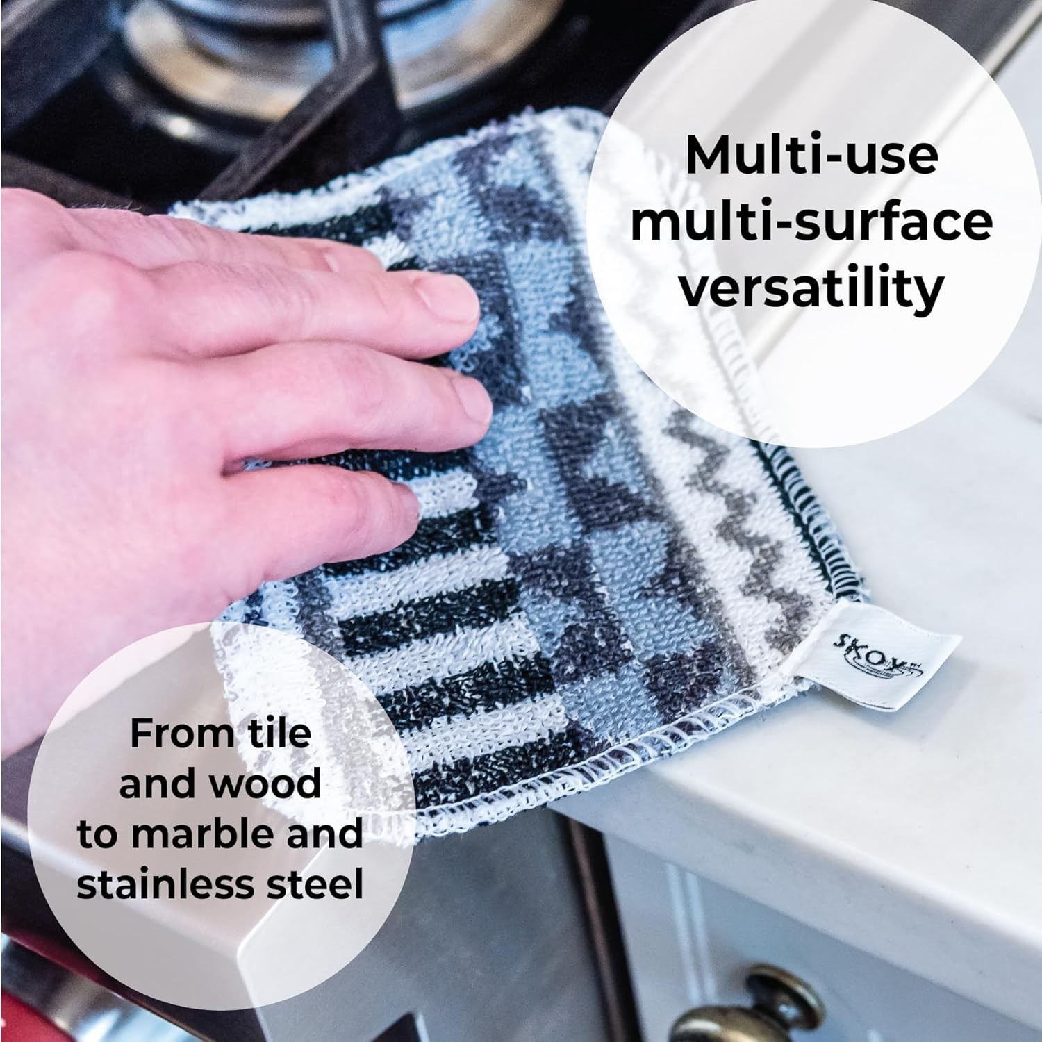 Skoy Scrub Reusable Dish Scrubber | Non Scratch Kitchen Cleaning Pad Multi Pack