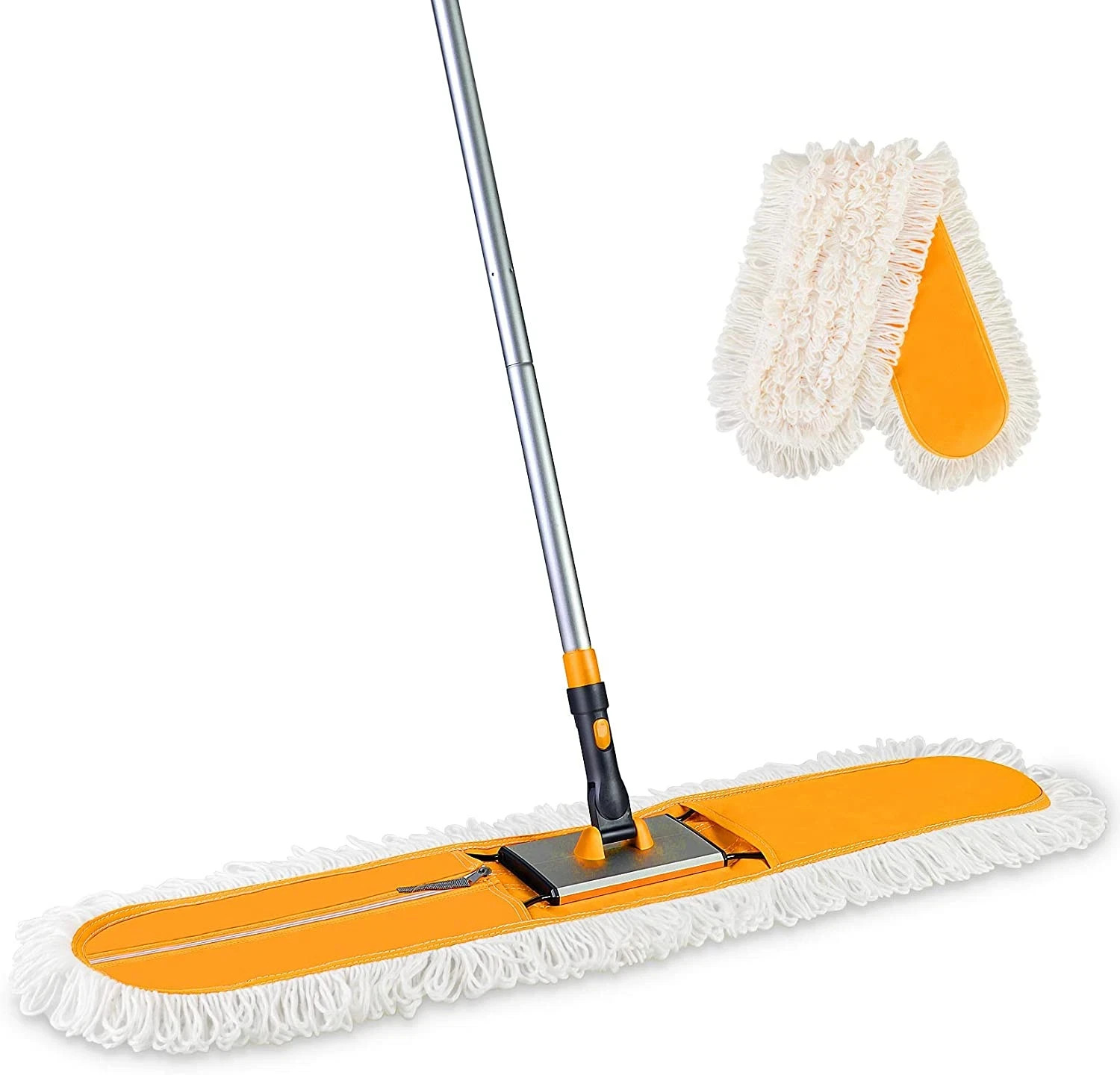 36″ Commercial Industrial Cotton Mop Dust Floor Mop with Total 2 Mop Pads