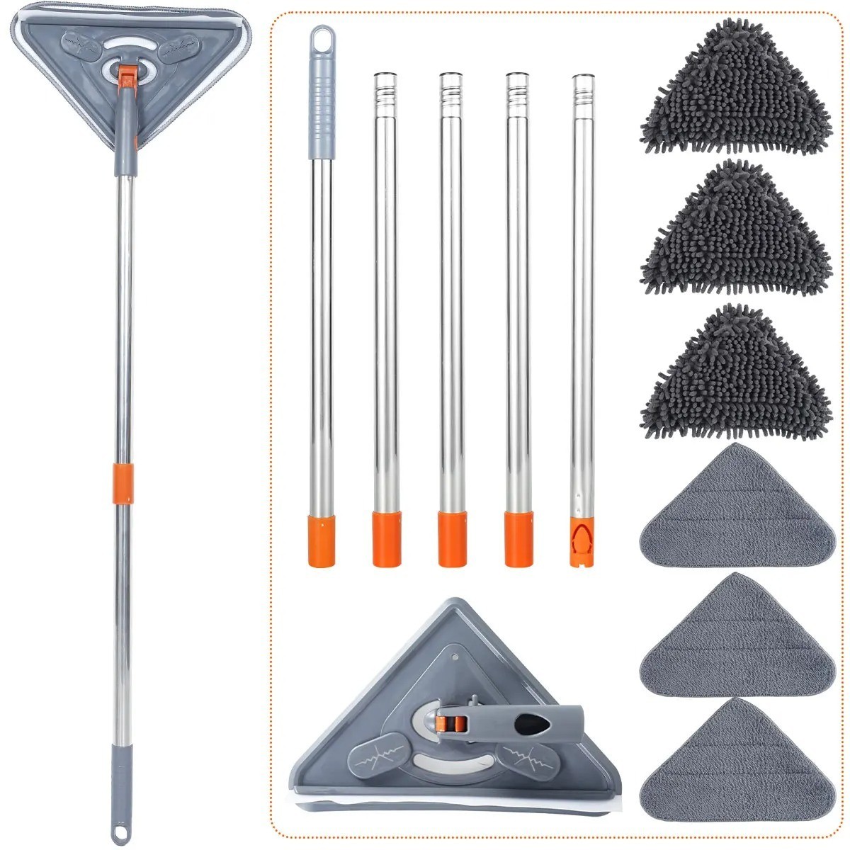 Wall Cleaner Mop with 79“ Long Handle, Wall-Dust Cleaning Mop for Washing Walls