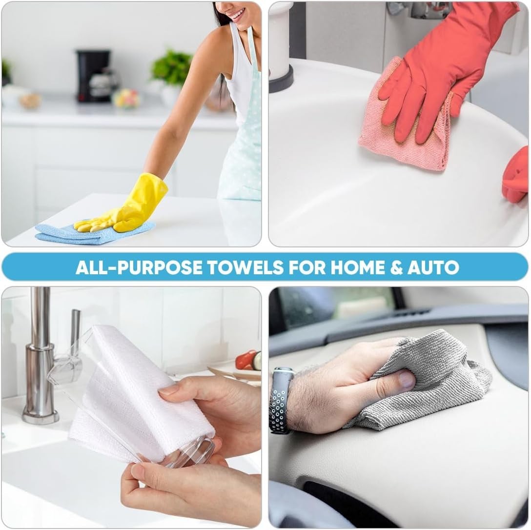 Microfiber Cleaning Cloth Roll, Grey 75PK, Reusable Paper Towels Tear Away Cl…