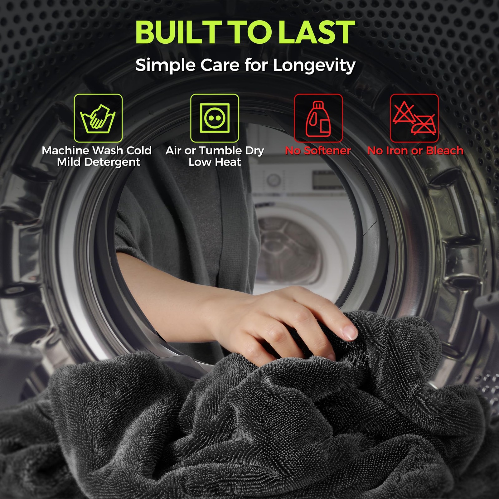 AutoManiacs Drying Towel for Car Detailing, 1500 GSM Ultra Super Absorbent, 24×3