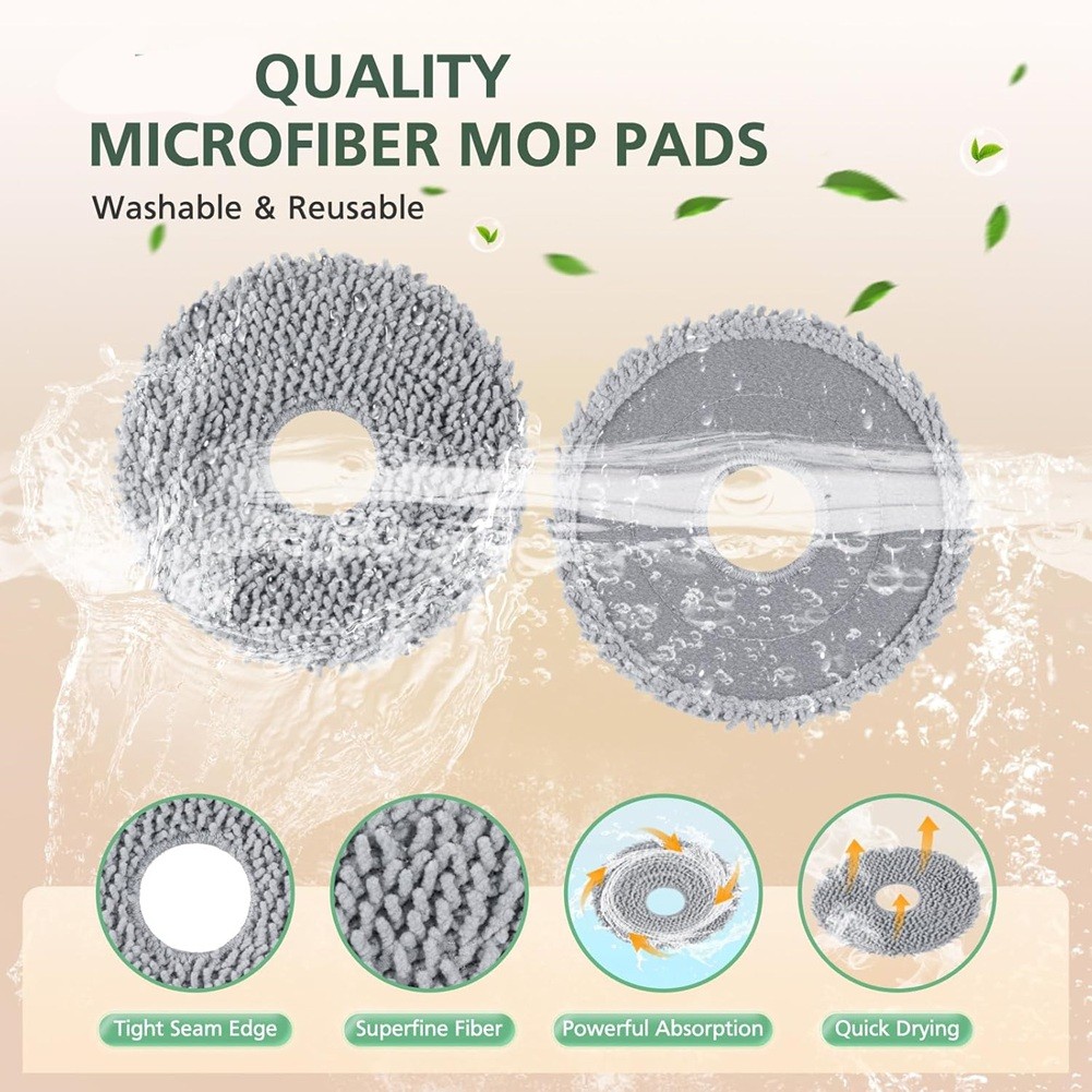 8 Pack Mop Pads for Qrevo 35A/ S5V/ Saros 10R/ CurvX/ S5A/ 35S/ Saros7730
