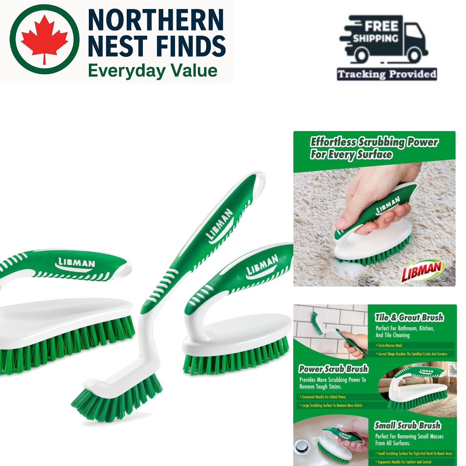 Ultimate Scrub Brush Kit: 3 Durable Brushes for Efficient Tile & Grout Cleaning