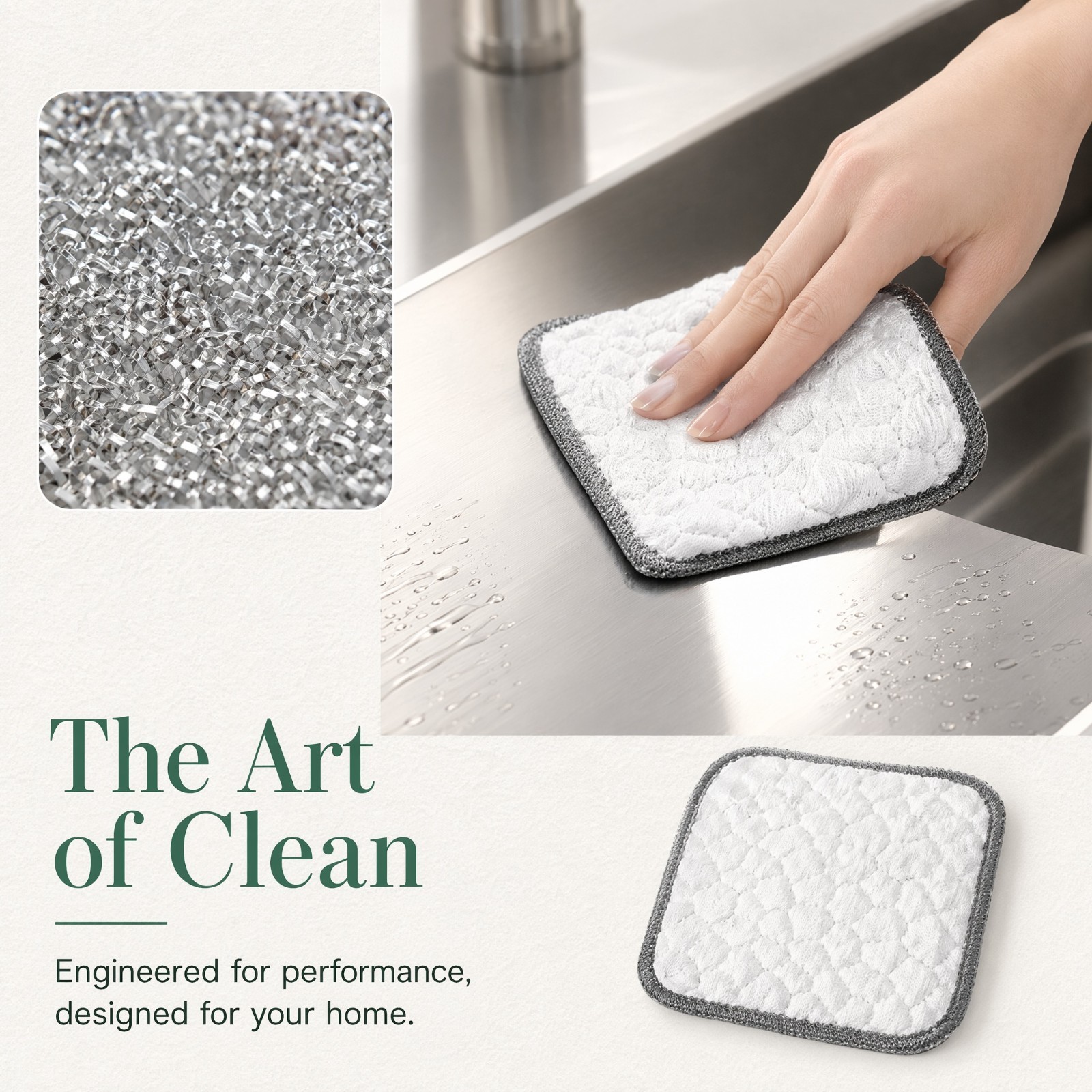 Dual Sided Wire Mesh Microfiber Kitchen Cleaning Cloths 5PC