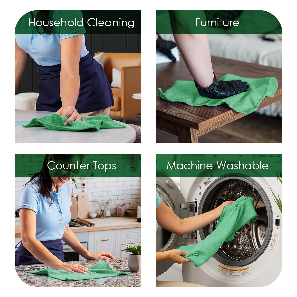 Microfiber Cleaning Cloths (Value Pack of 12) – Size 12 x 12 Inches, Highly A…
