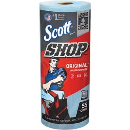 (10-pk) Scott Disposable Original Shop Towel (55-Sheets/Roll) Model: 75130