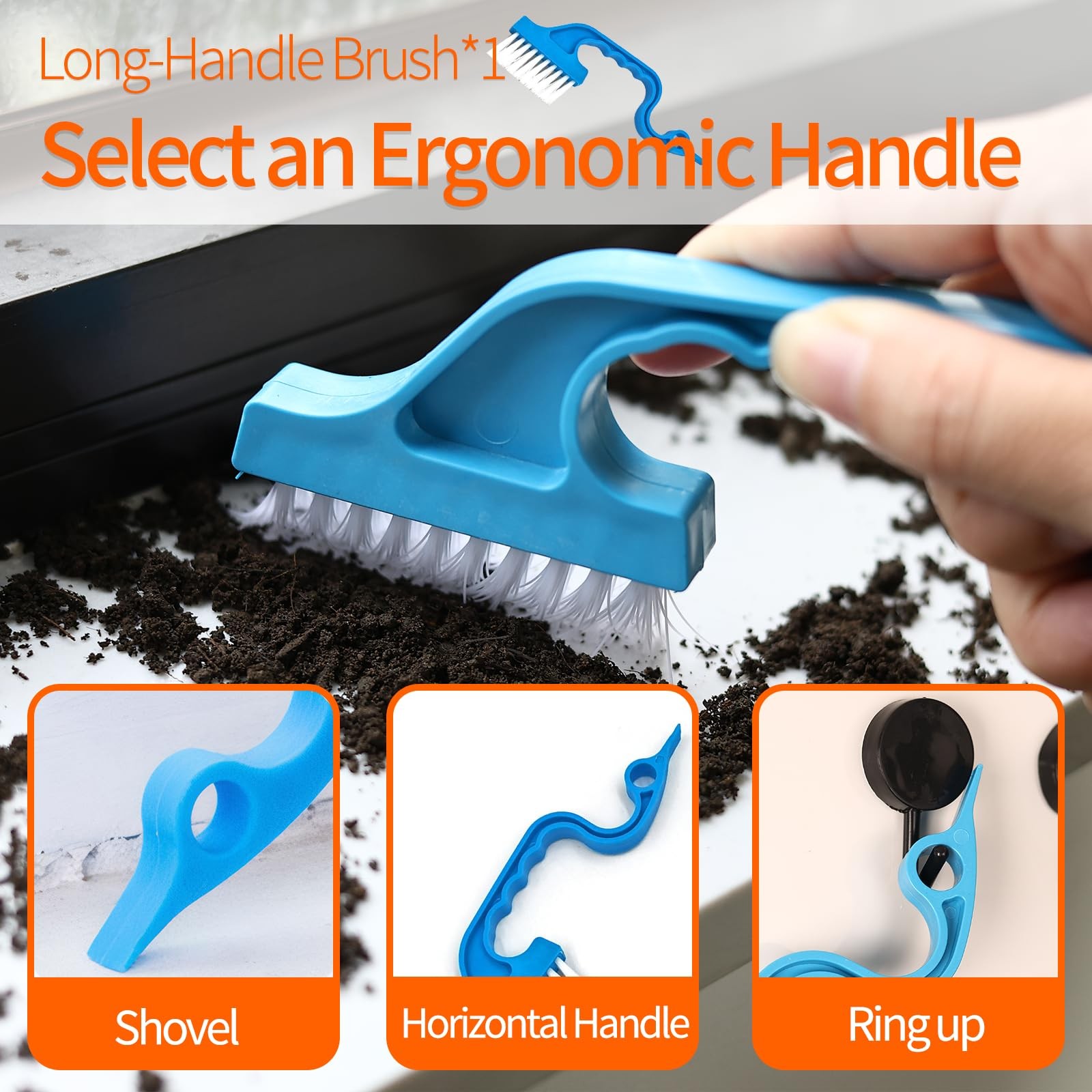 13Pcs Crevice Cleaning Brush Set, Window Groove Kit Hard Gray