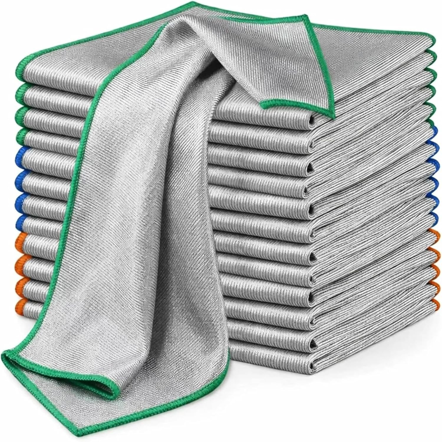 12 Pack Microfiber Glass Cleaning Cloth, 320GSM Thick Lint Glass Towels,