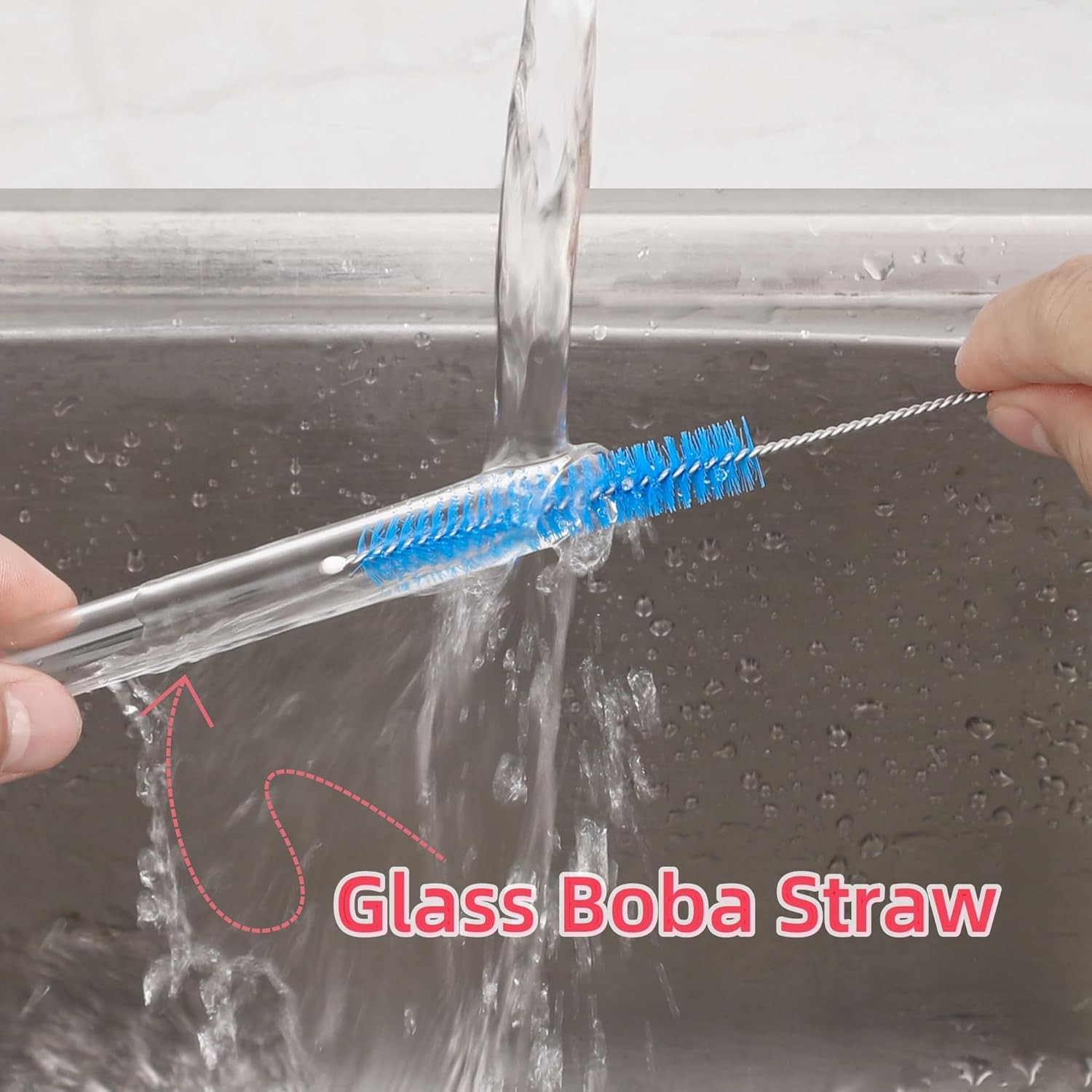 5X Nylon Straw Brush Cleaner Bottle Tube Pipe Small Long Cleaning Brush