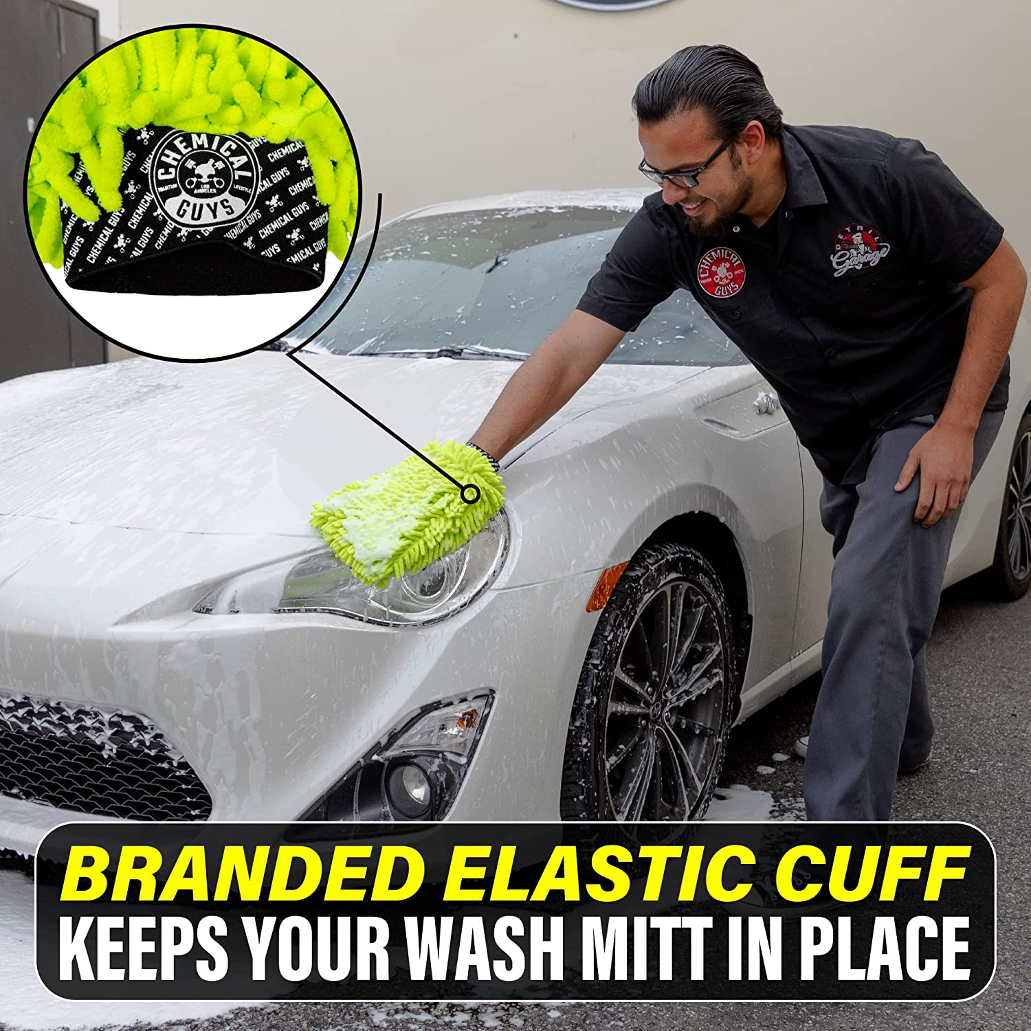 Chemical Guys Chenille Premium Scratch-Free Microfiber Wash Mitt for Car Washing
