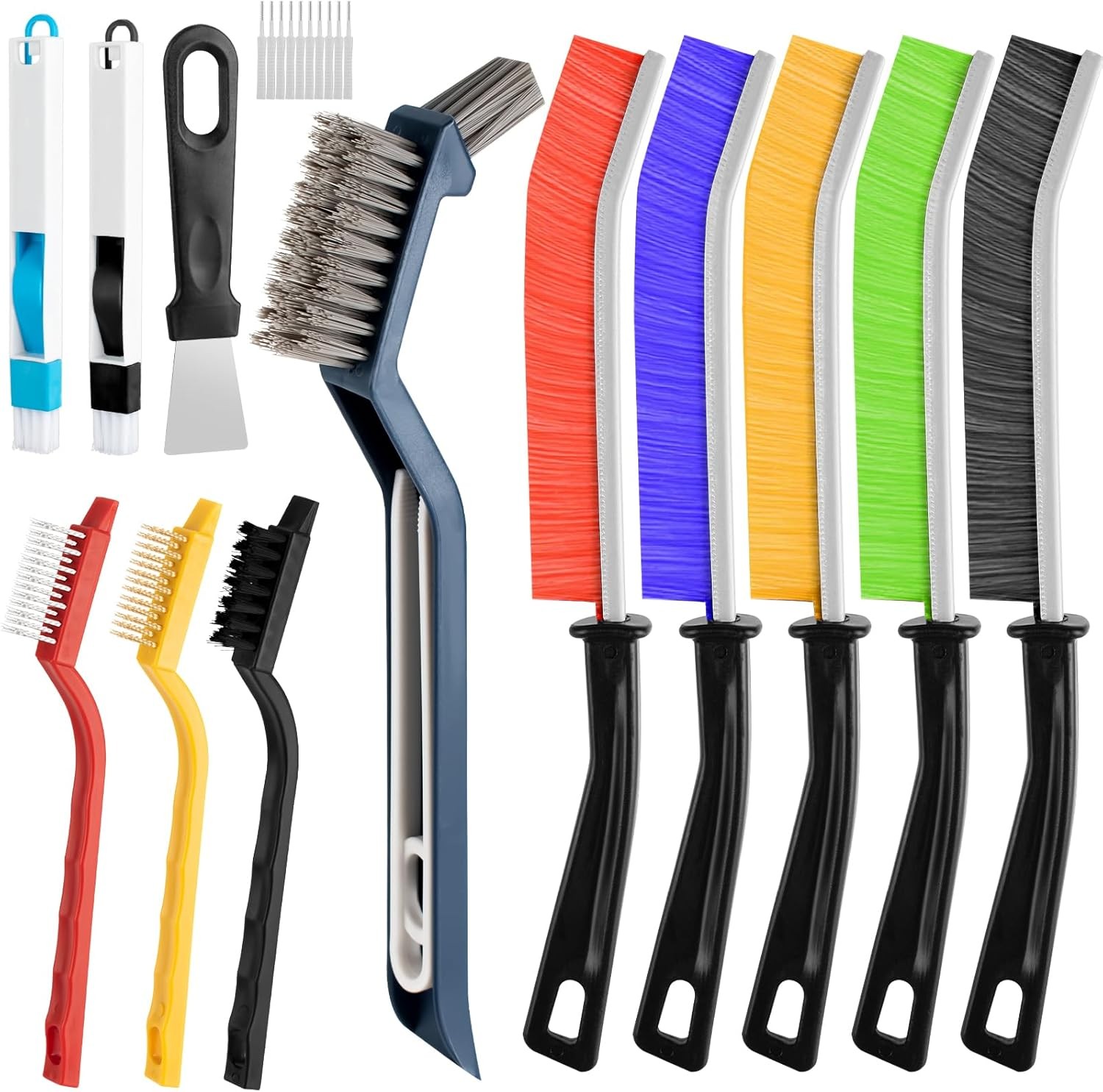 13Pcs Crevice Cleaning Brush Set, Multifunctal Hard Bristle Crevice