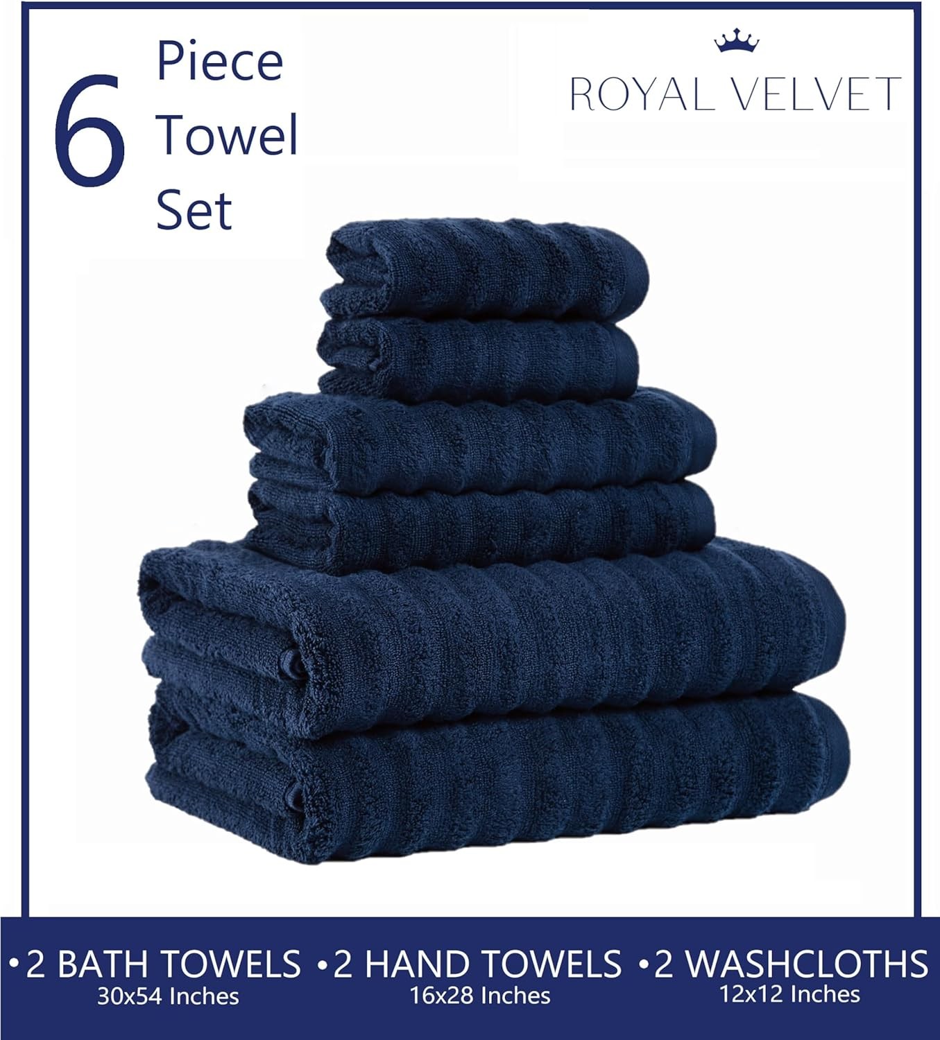 Textured Rust 6 Piece Towel Set, Solid Color Themed, Oeko-TEX Certified
